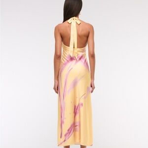 Abercrombie & Fitch Yellow and Pink Backless Dress